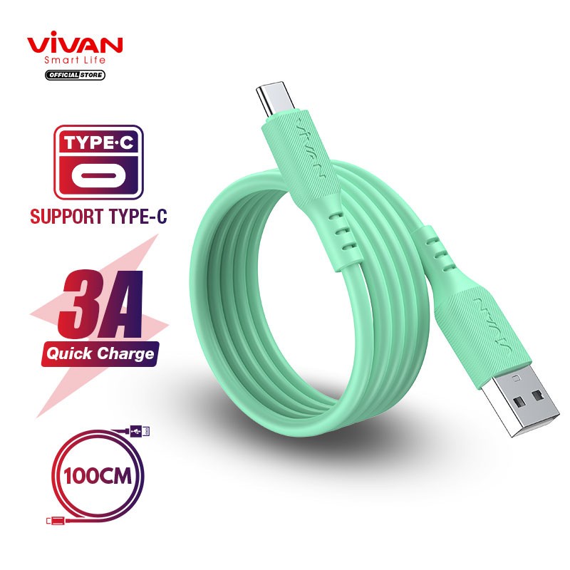 Kabel Data Vivan VSC100 - Type C 3A Quick Charge