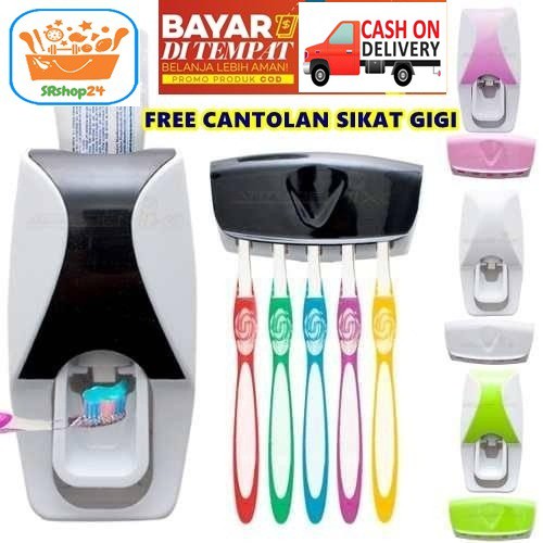 SRS (COD YES) Dispenser Odol / Pasta Gigi Otomatis + FREE CANTOLAN SIKAT GIGI / Tempat Sikat Gigi