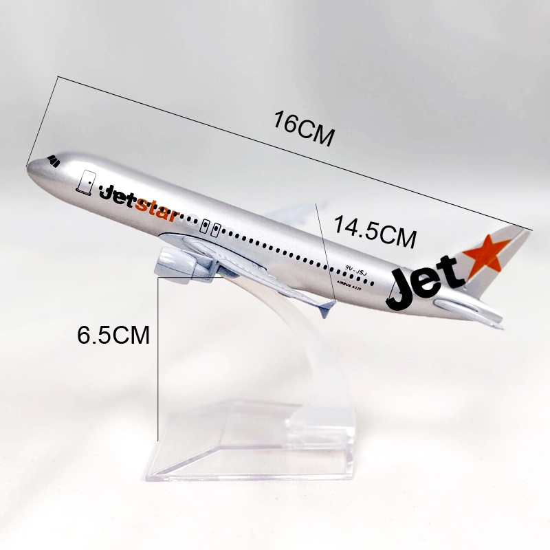 Jetstar Model Pesawat Airbus 320 A320 Bahan Alloy Metal Ukuran 16CM