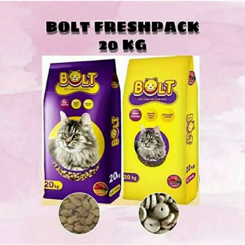 Makanan Kucing Bolt Cat 20kg | Bolt Kucing Makanan Kucing Freshpack
