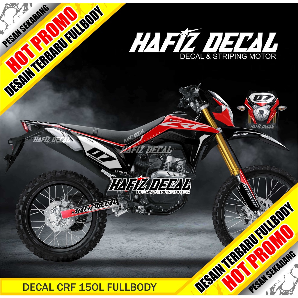DECAL CRF 150 L FULL BODY, DECAL CRF, DECAL CRF 150 FULL BODY, STICKER CRF, STICKER CRF FULL BODY