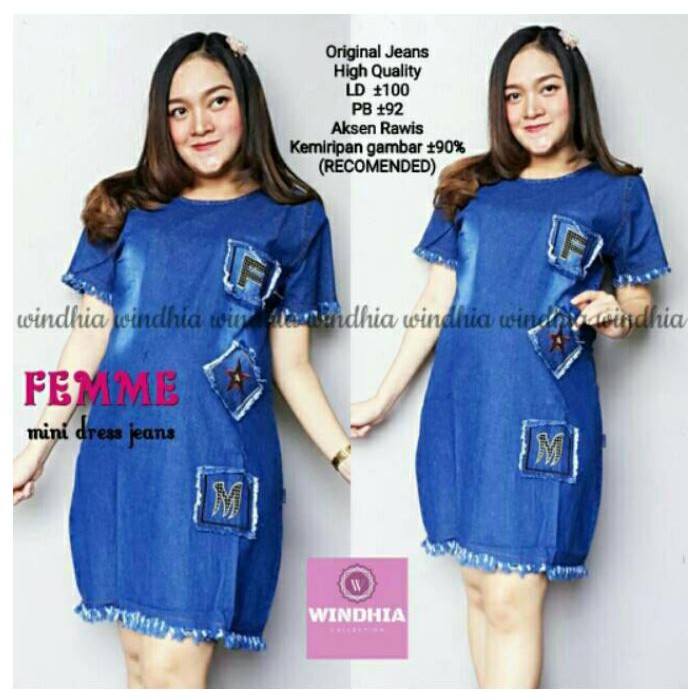 Femme Dress Jeans Wash Bordir