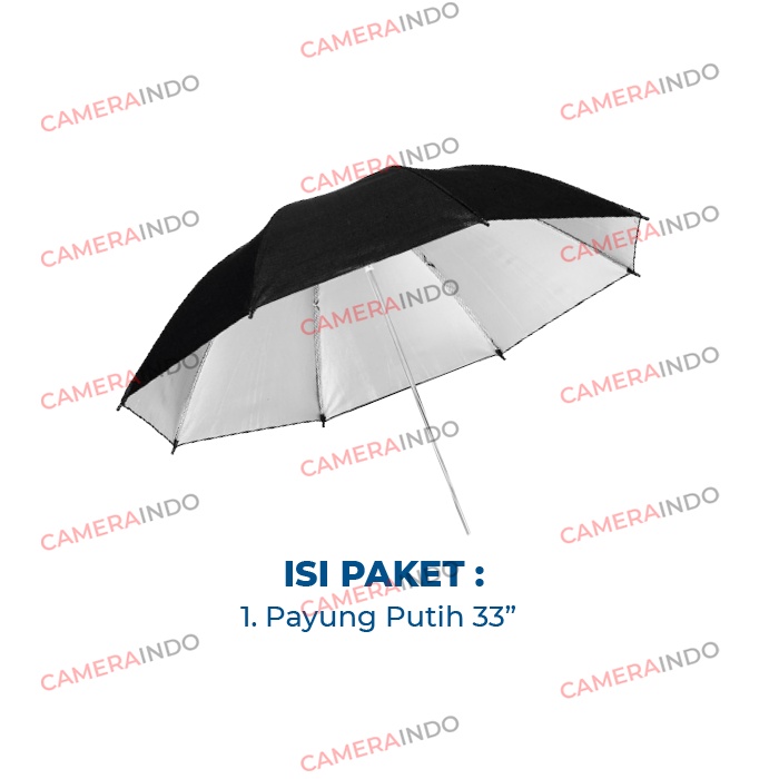 Payung studio Hitam Silver 33 inch umbrella reflector