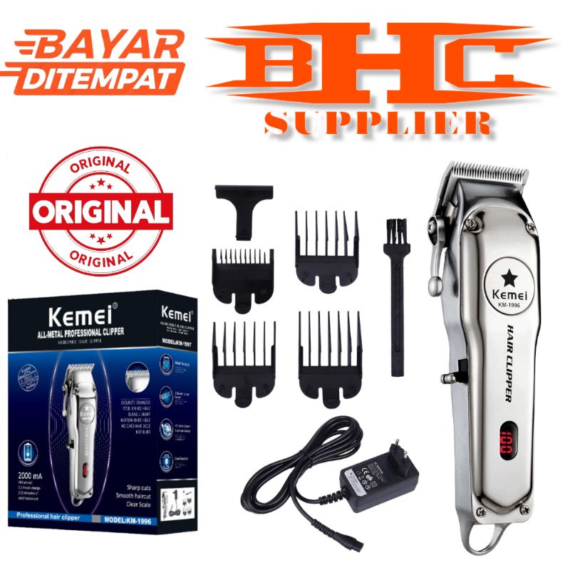 KEMEI 1996 HAIR CLIPPER ORIGINAL MESIN CUKUR RAMBUT PORTABLE WIRELESS TANPA KABEL