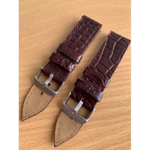 Strap Tali Jam Tangan Kulit Asli motif croco 24mm