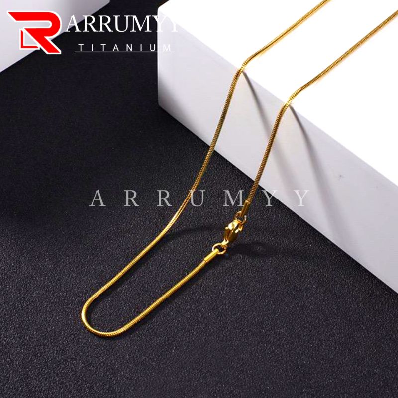 ARRUMYY Kalung Pria Wanita Original Titanium Gold Silver Anti Karat