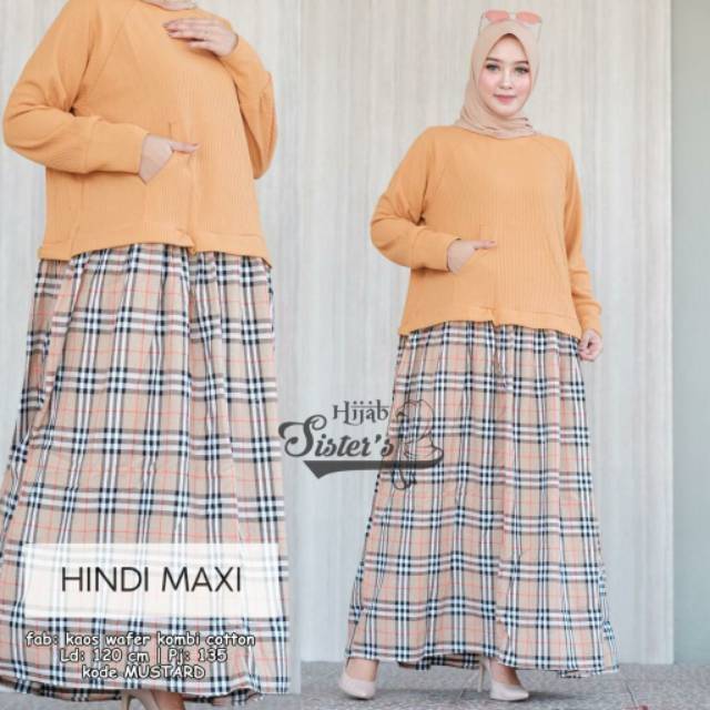 Hindi Maxi / Gamis Maxi / Gamis Syar'i / Dress motif kombinasi