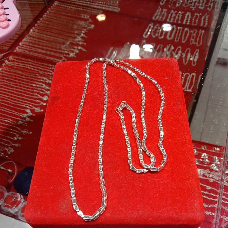 kalung padi bahan perak murni panjang 60cm