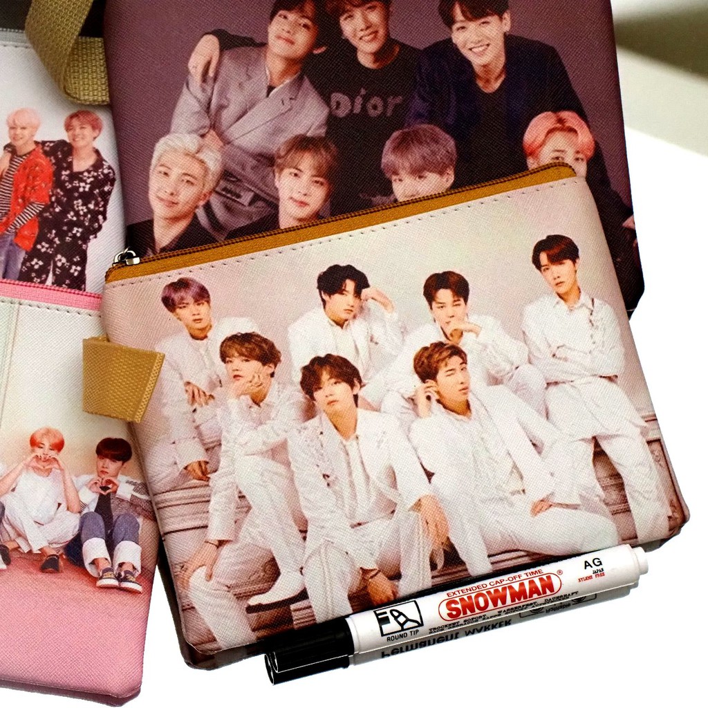 Dompet Kosmetik Serbaguna BTS Ukuran JUMBO Kpop Korea Tempat Pensil Masker Pouch Kartu Uang Berkualitas