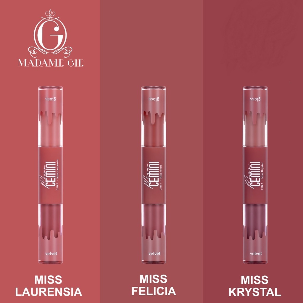 Monsoon - Madame Gie Miss Gemini 2 in 1 Gloss n Velvet - Make Up Lipstick