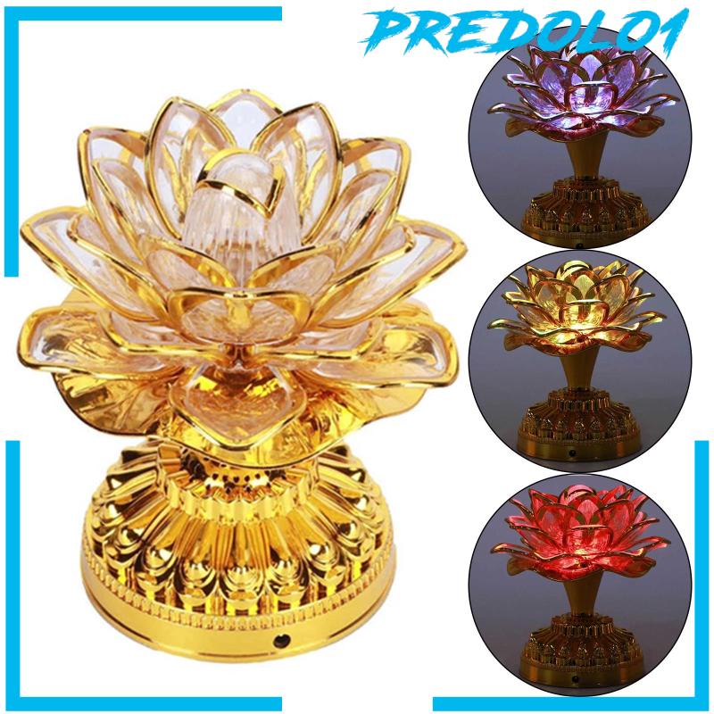 (Predolo1) Lampu Lotus Budha Portable Untuk Dekorasi Rumah