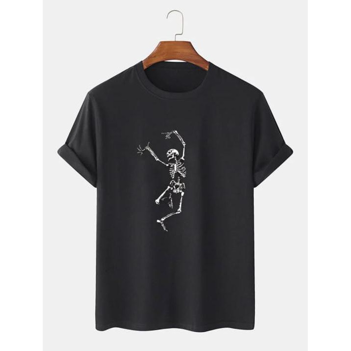 BAJU KAOS ATASAN DISTRO MOTIF TENGKORAK ESTETIK TSHIRT DISTRO KATUN COMBAD PREMIUM 4 WARNA
