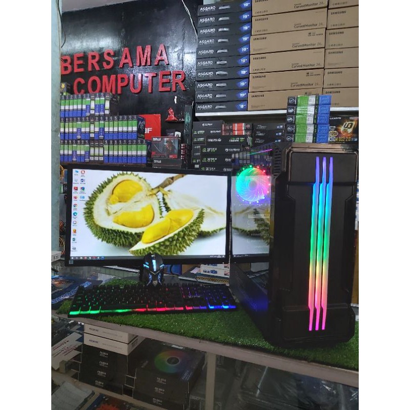 Pc Gaming  core i.5 6600 gen 6 ram 8gb ddr 4 Monitor 19  harga promo siap pakai  key mouse