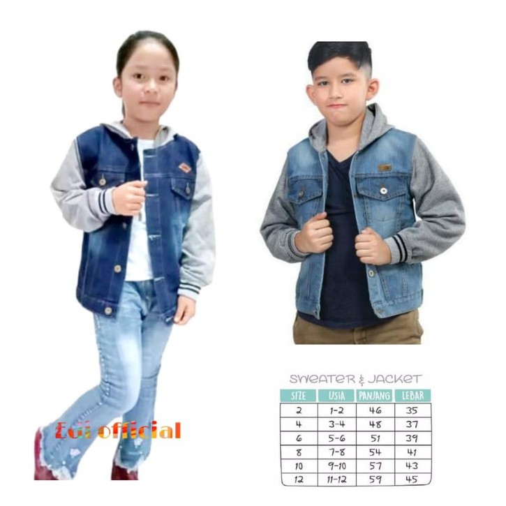 Jaket Anak Denim Motif  SALT ROCK-Vans Ns Usia 4 s/d 10 Tahun