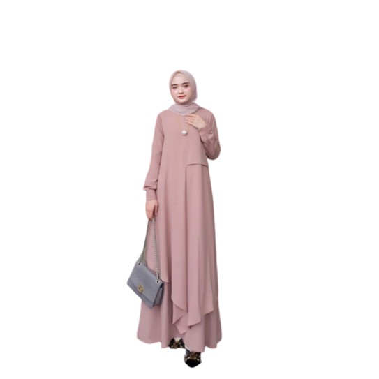 KONVEKSI - MIZA DRESS Best Seller Miza Dress Hitam / Fashion Muslim / Gamis Lebaran Terlaris