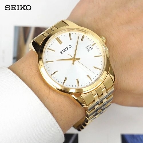 Seiko Classic SUR404P1 Quartz Gold IP - Jam Tangan Pria SUR404