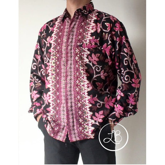 SETELAN KEBAYA COUPLE / BATIK COUPLE MODEL FLOY DUSTY PINK DAN KEMEJA