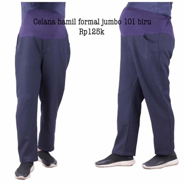 Celana hamil 101 biru jumbo formal