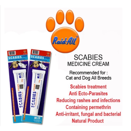 Scabies Cream 15gram - Salep Kudis / Obat Kudis Hewan Kucing Anjing