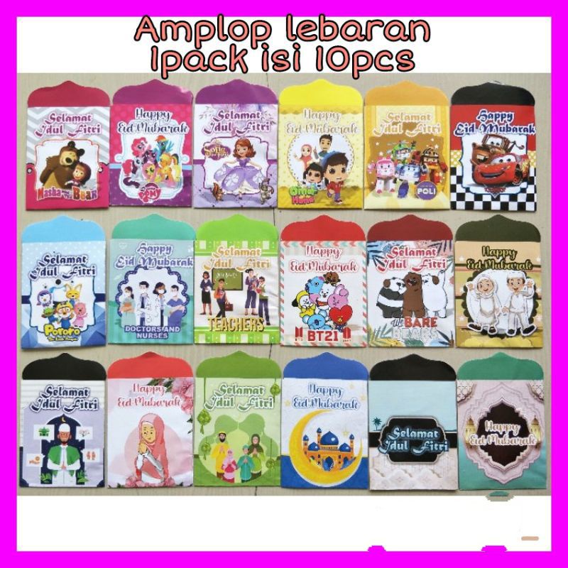 

Angpao Karakter Kartun / amplop angpao 10x Idul Fitri Lebaran Ramadhan KECIL - RANDOM Amplop Lebaran Kecil 1 Pack Isi 10pcs Karakter Lucu Amplop Lebaran