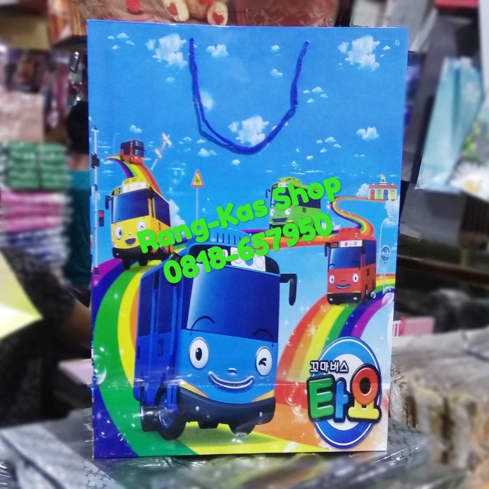 

Paper bag Tema TAYO XL besar glossy baru