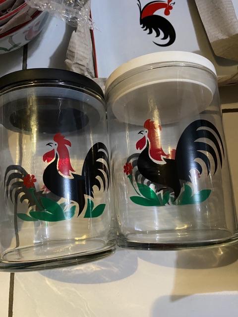 Toples Kaca Tinggi Ayam Jago / Ukuran 650ml / Jar Kaca