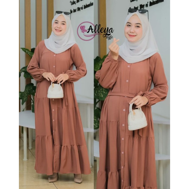 Syahira Dress by Alleya Steel /Midi dress /gamis rempel.