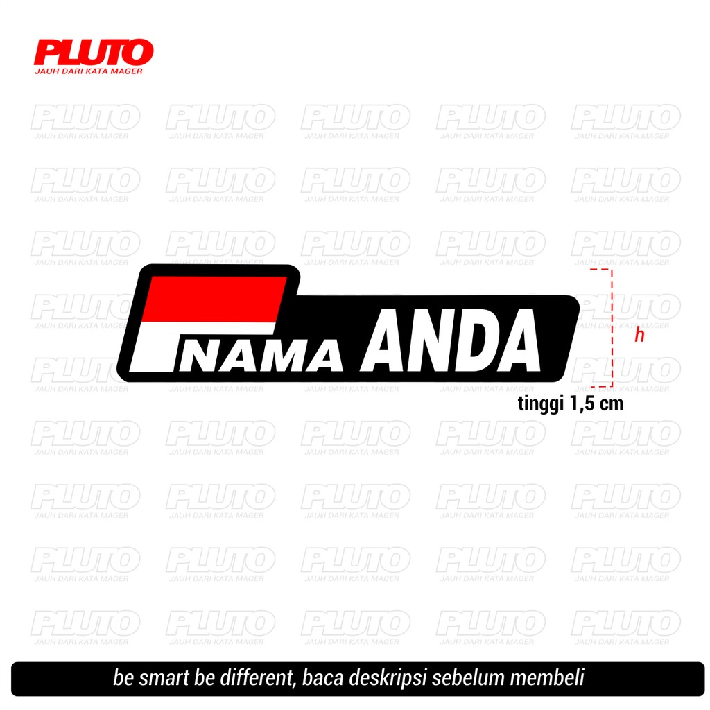 

Stiker Cutting Sticker Custom Nama Sepeda Bendera Indonesia C 15mm