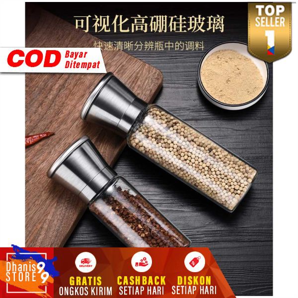 Penggiling Biji Merica Manual Spice Pepper Mill Wadah Grinder Lada Bumbu Masak Perlengkapan Dapur