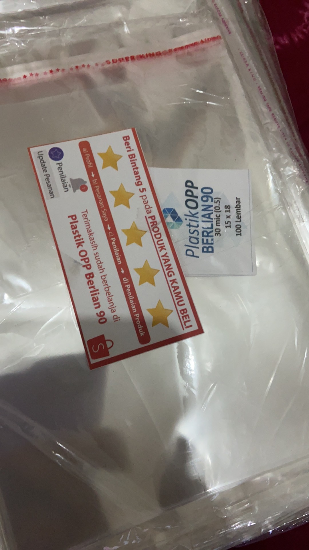 Plastik Opp 20 X 25 Cm 20 Mic Plastik Jilbab - Plastik Kain - Plastik Baju Anak