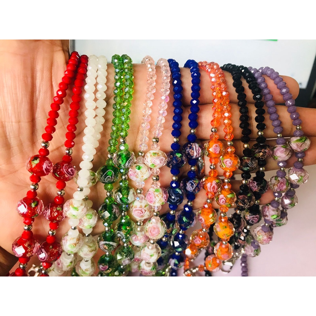 

Name Tag ID Card Lanyard Tali Kalung Strap Kristal Murano Lampwork