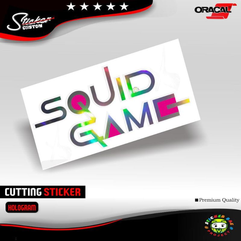 Stiker squid game sticker cutting timbul