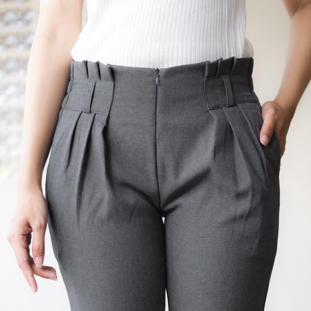 Celana Kerja Kantor Wanita Baggy Pants Highwaist Pinggang Karet Terbaru || Celana Kerja Wanita Highwaist Pinggang Rempel Karet Sleting Depan