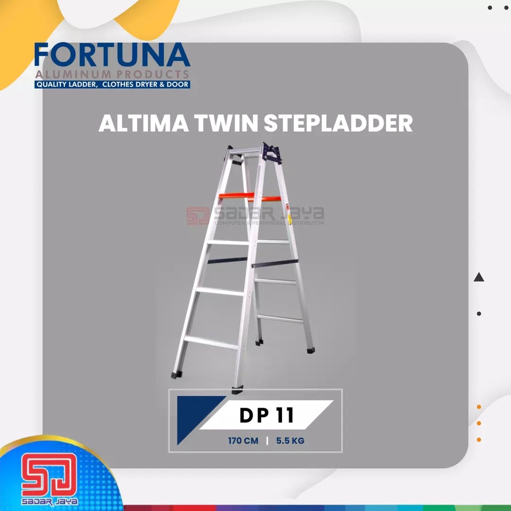 Fortuna Altima DP 11 Tangga Lipat Aluminium Tinggi 170cm Bentang 3.5 meter DP11