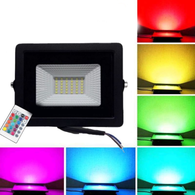 LAMPU SOROT LED RGB / WARNA-WARNI 30W 30 WATT KSK-7730 - BODY PUTIH