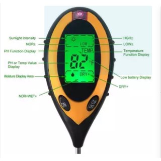 Alat ukur ph meter tanah soil survey 4 in 1 digital