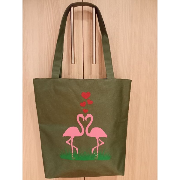 Totebag SemiCanvas Flamingo