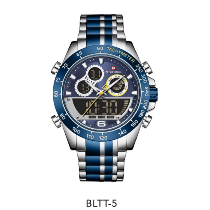 [ORIGINAL] 5 Warna Jam Tangan Pria Naviforce NF9188 Dual Time Rantai