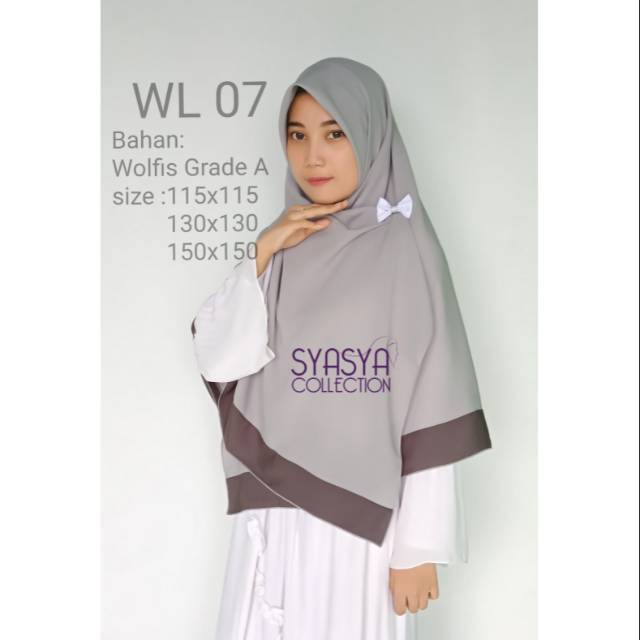 Jilbab segi 4 wolfis murah kode WL 115,130&140