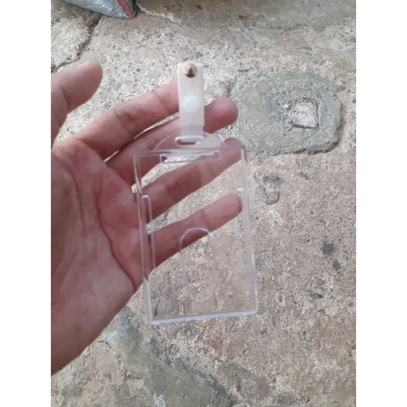 

Id card name tag acrylic single card bening plus jepit penjepit bank mandiri