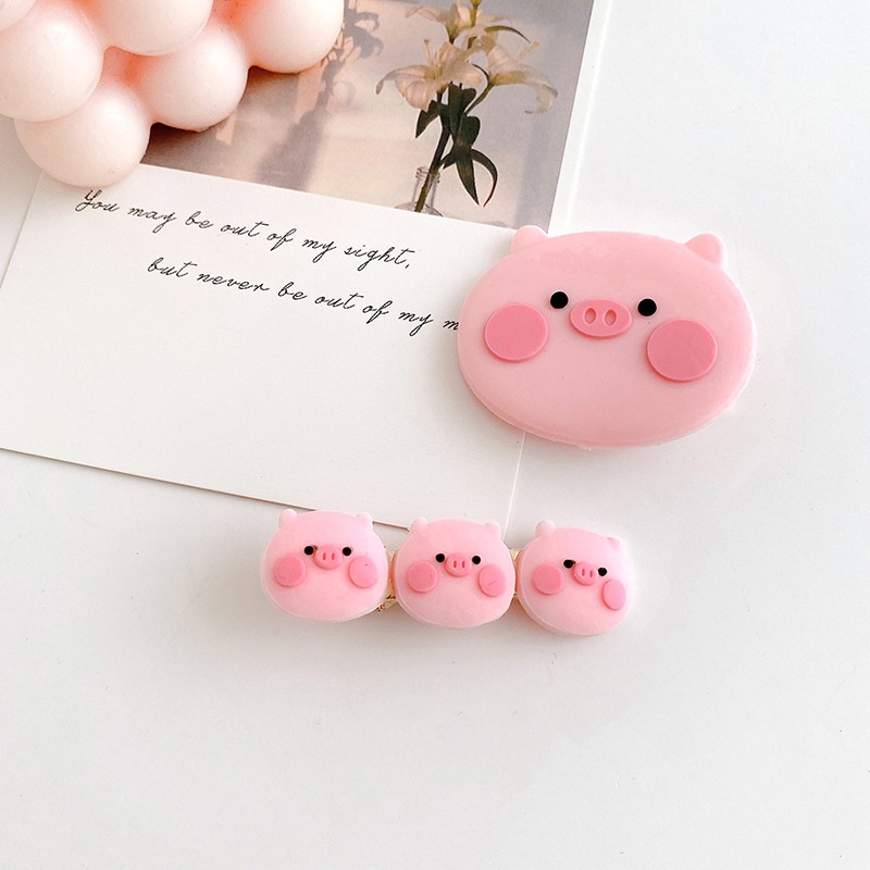 Cute Pink Piggy Hairpin Poni Rusak Rambut Aksesoris Rambut Gadis Bulang Hadiah