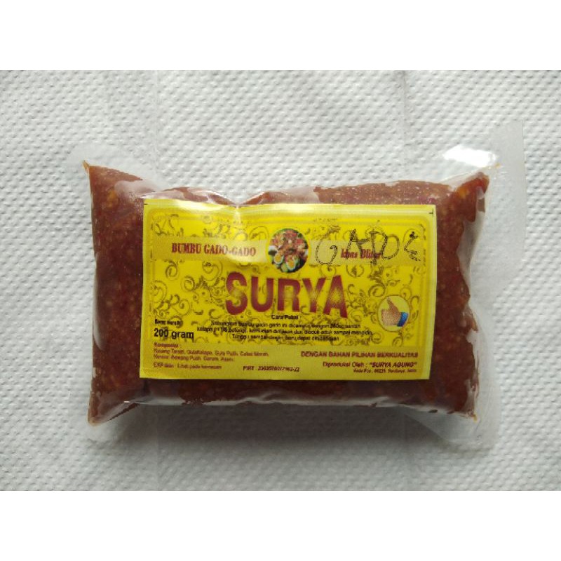 

Bumbu/Sambel Gado-Gado Surya Asli khas Blitar-200 gram-Sedap dan Lezat