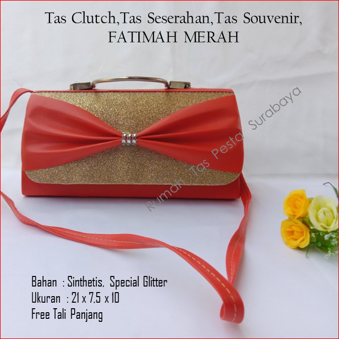 Tas Clutch,Tas Seserahan,Tas Souvenir,FATIMAH MERAH