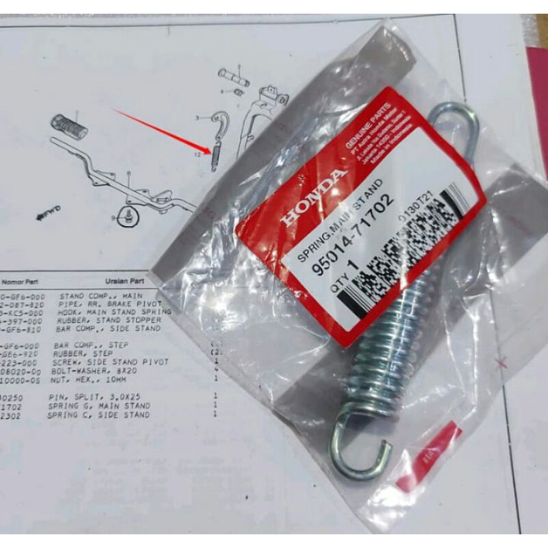 per standar tengah dua honda win 100 original