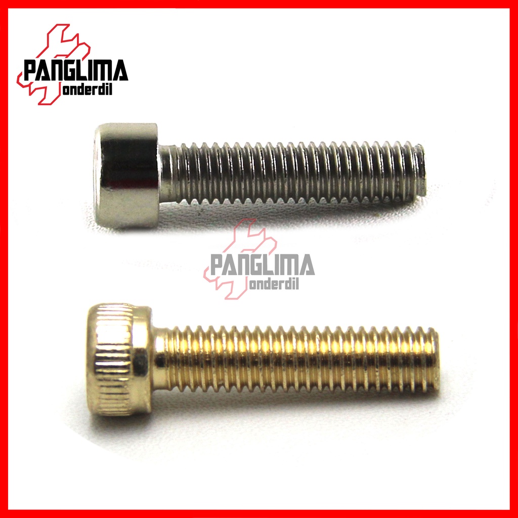 Baut L-L5 M6x25-6X25-M 6 x 25 Kunci-K 5 P-Pitch 1 Emas-Nikel Baud Bolt