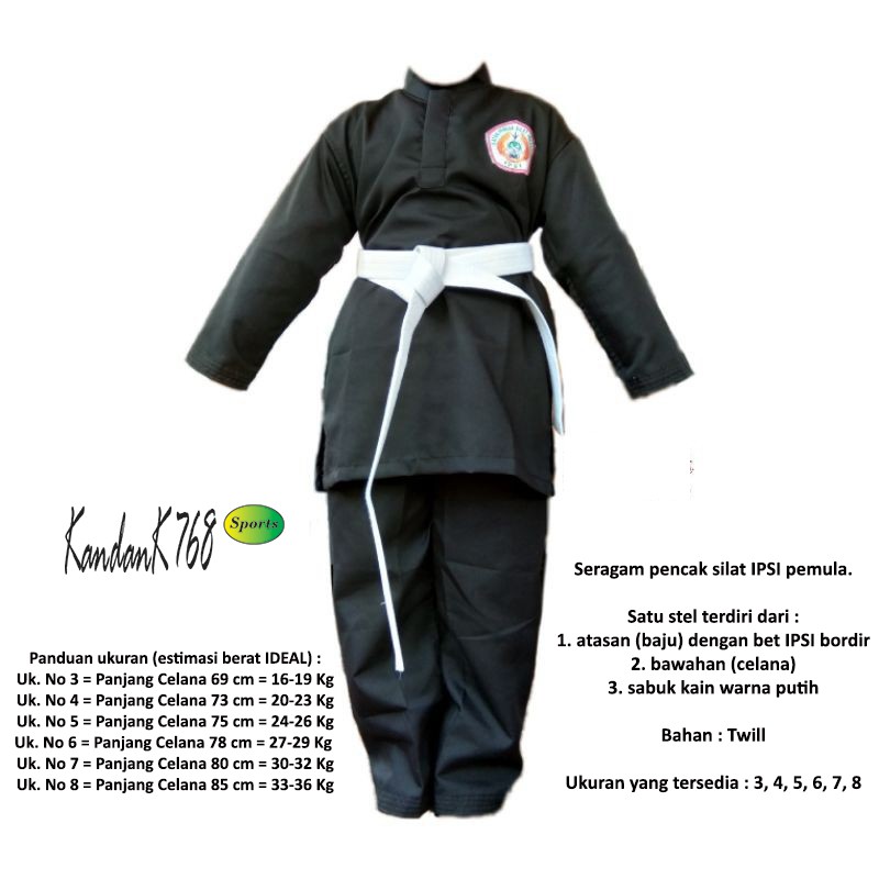 Jual Baju Pencak Silat / Seragam Silat Logo IPSI / Seragam Pencak Silat ...