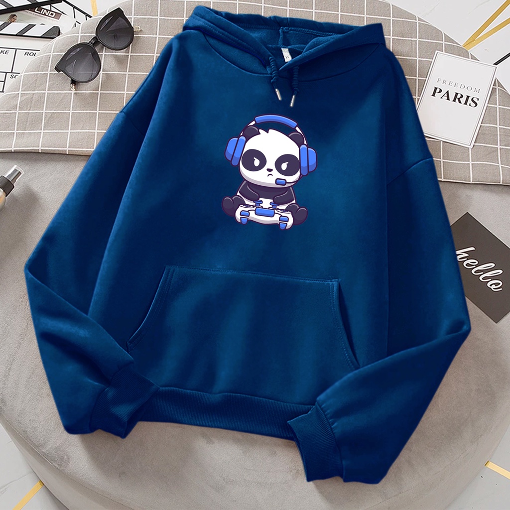 Sweater hoodie anak perempuan PANDA GAMERS baju anak cowok cewek lucu