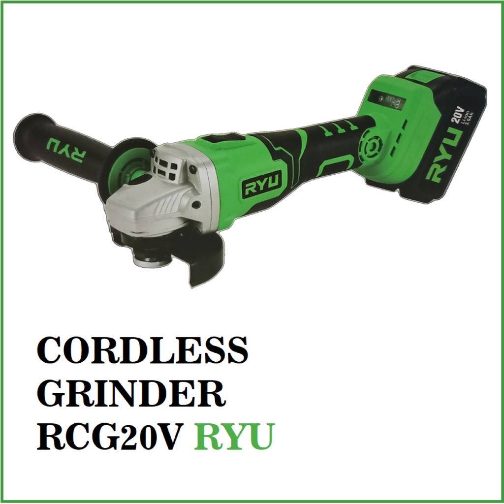 GERINDA BATRAY RYU RCG 20 Volt Mesin Gerinda Baterai 4&quot; Cordless Angle Grinder