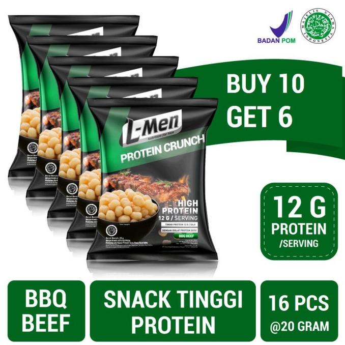 

Buy 10 Get 6 - L-Men Protein Crunch Bbq Beef 20Gr Yolavatika12