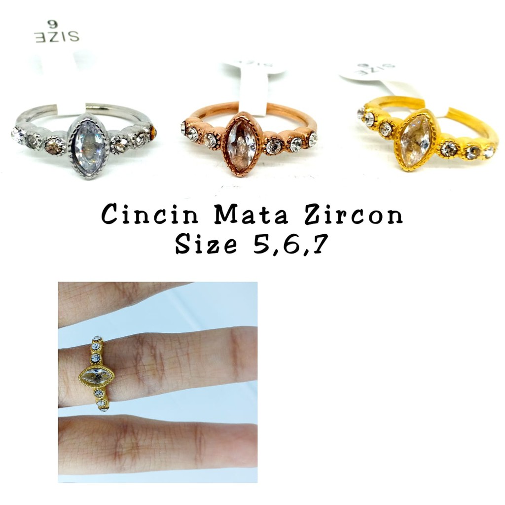 Cincin Wanita Titanium Branded Mata Zircon Import Premium Anti Karat CN180